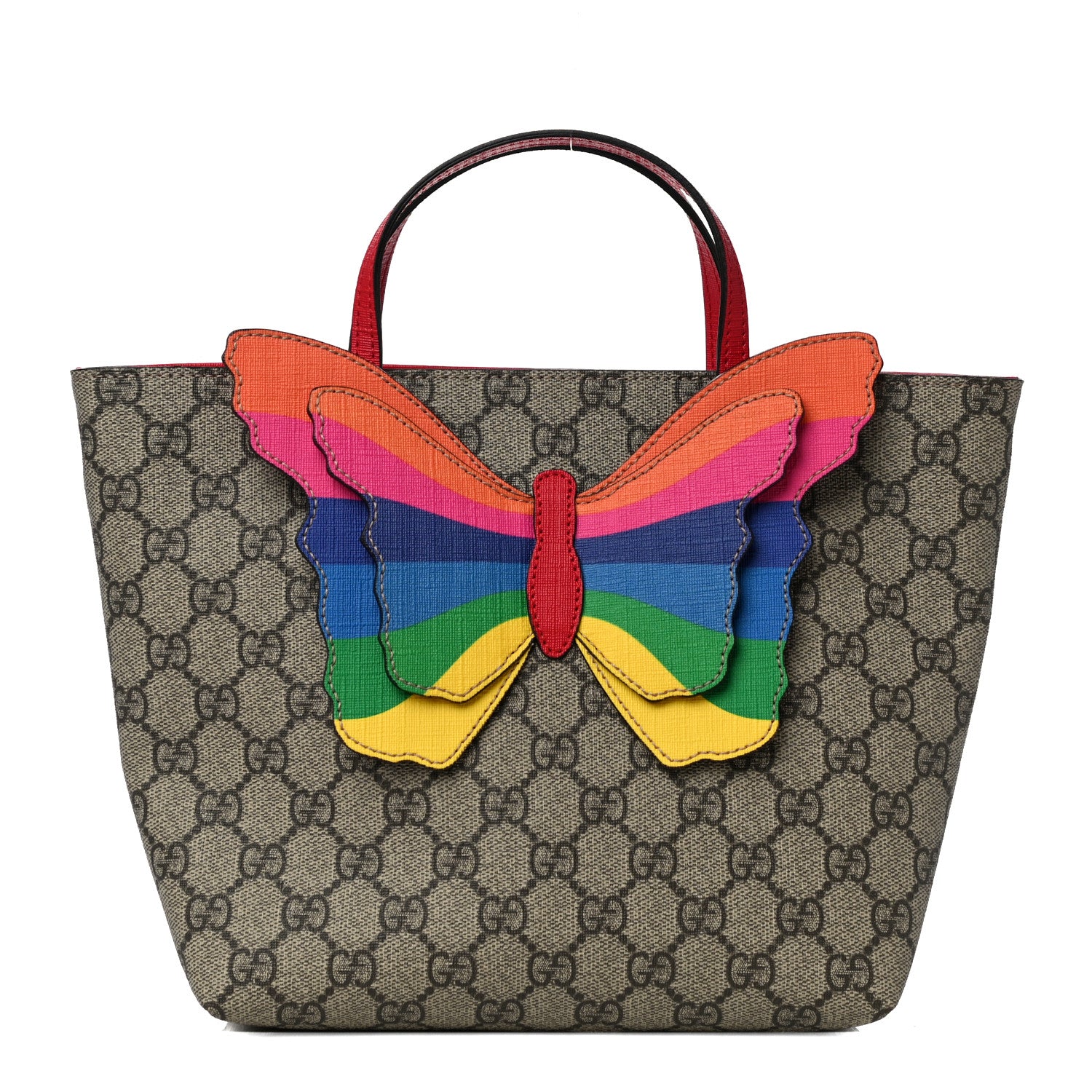Gucci GG Supreme Monogram Kid's Rainbow Butterfly Tote 1 of 11