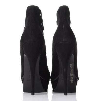 Saint Laurent Kid Scamosciato Tribute 105 Platform Sandals 37.5 Black 6 of 10