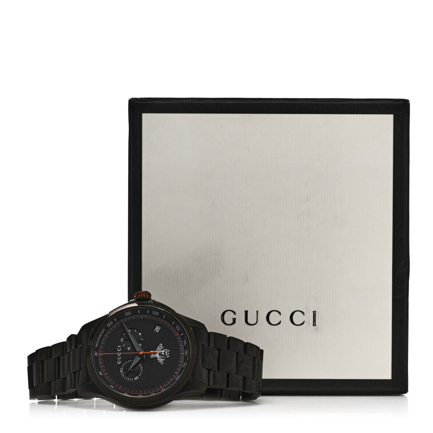 PVD Stainless Steel 44mm G-Timeless Chronograph Bee Quartz Watch Black