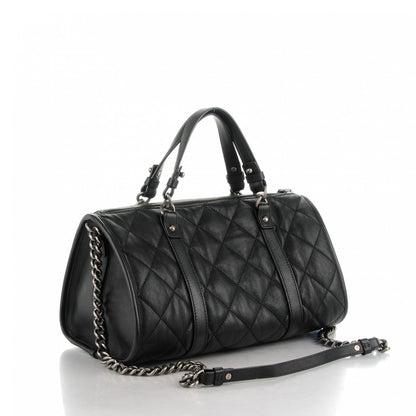 Chanel Calfskin Quilted Small Casual Riviera Bowling Bag Black 2 of 8