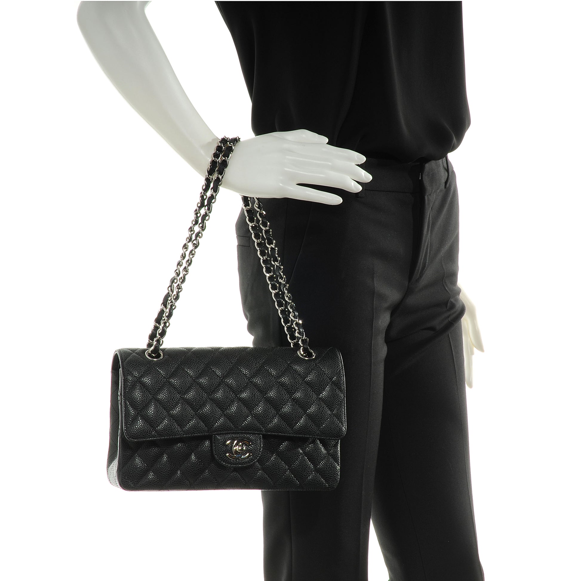 Chanel Caviar Quilted Medium Double Flap Black 2 of 7
