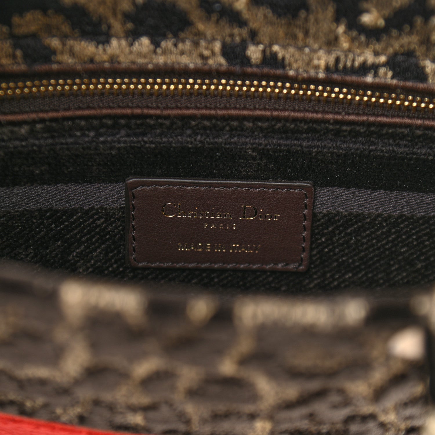 Christian Dior Velvet Mizza Embroidered Medium Lady D-Lite Beige Multicolor 6 of 9