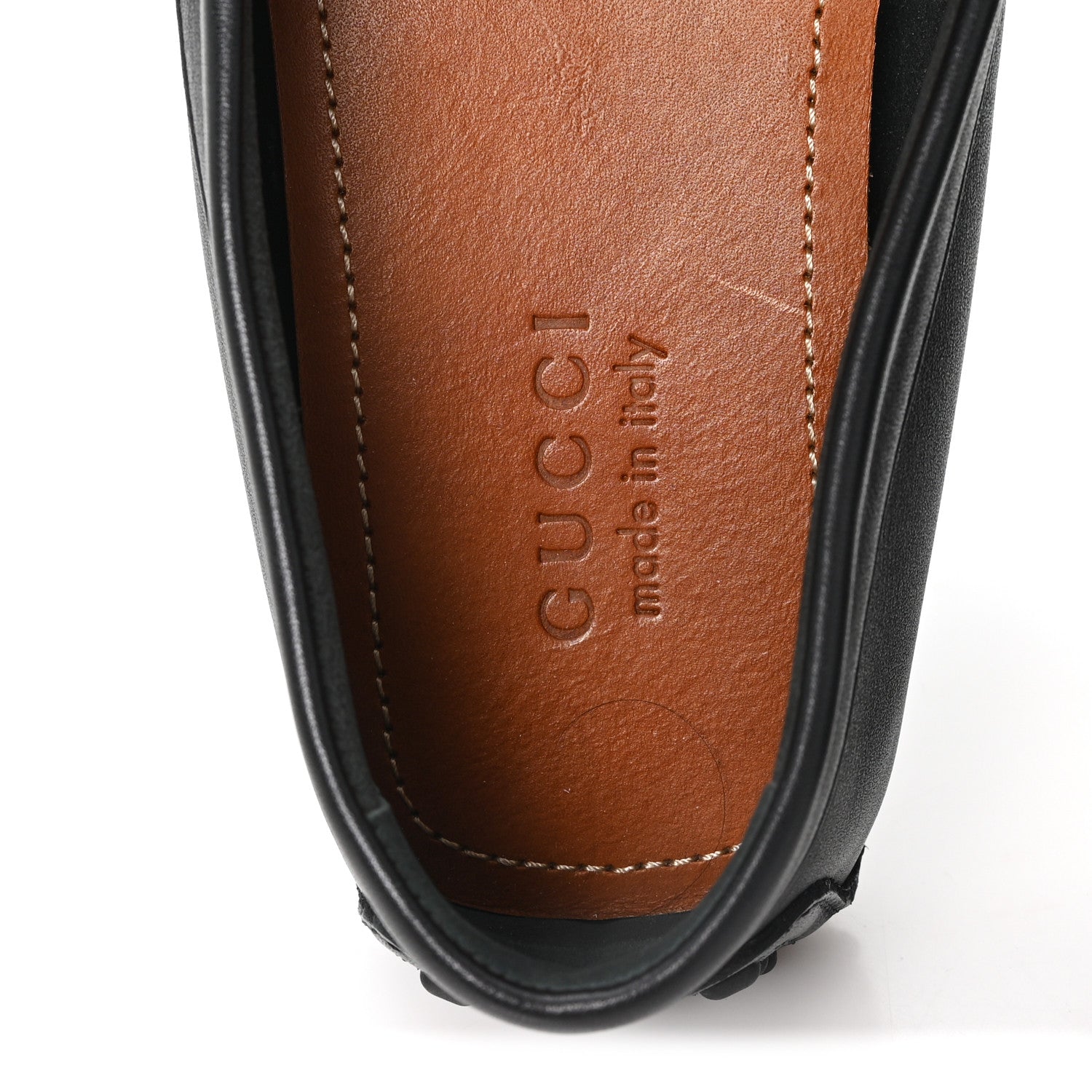 Gucci Soft Clove Calfskin Monochrome Mens Interlocking G Driver Loafers 11 Black 8 of 9