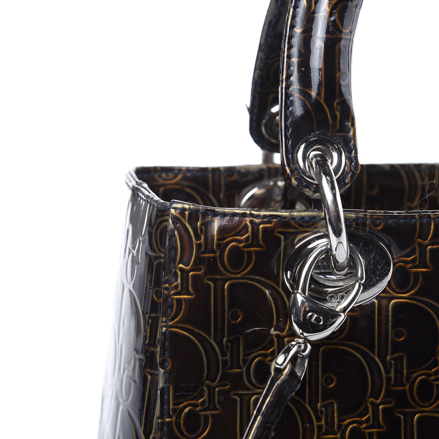 Christian Dior Patent Ultimate Medium Lady Dior Brown 10 of 19
