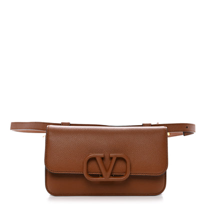 Valentino Garavani Grainy Calfskin VSling Belt Bag Saddle Brown 1 of 10