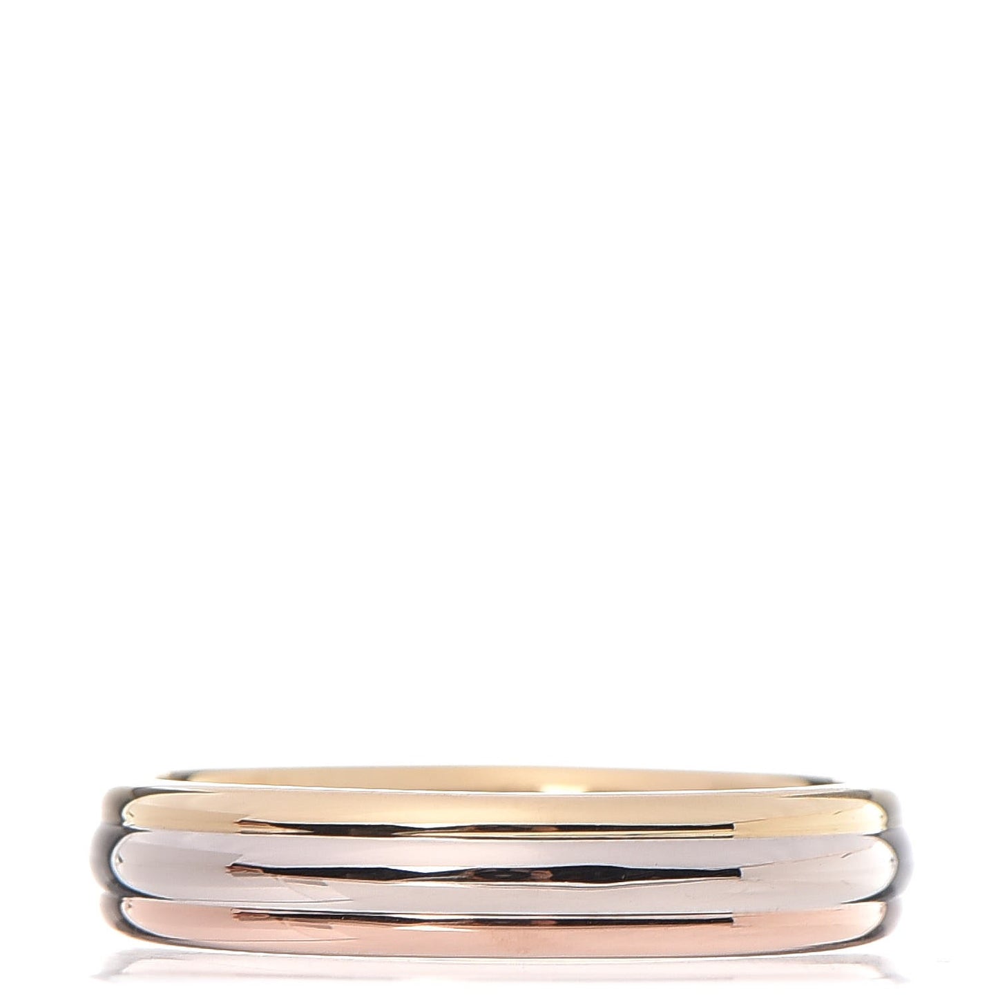 18K Pink Yellow White Gold 4.8 mm Trinity Wedding Band Ring 63 10.25