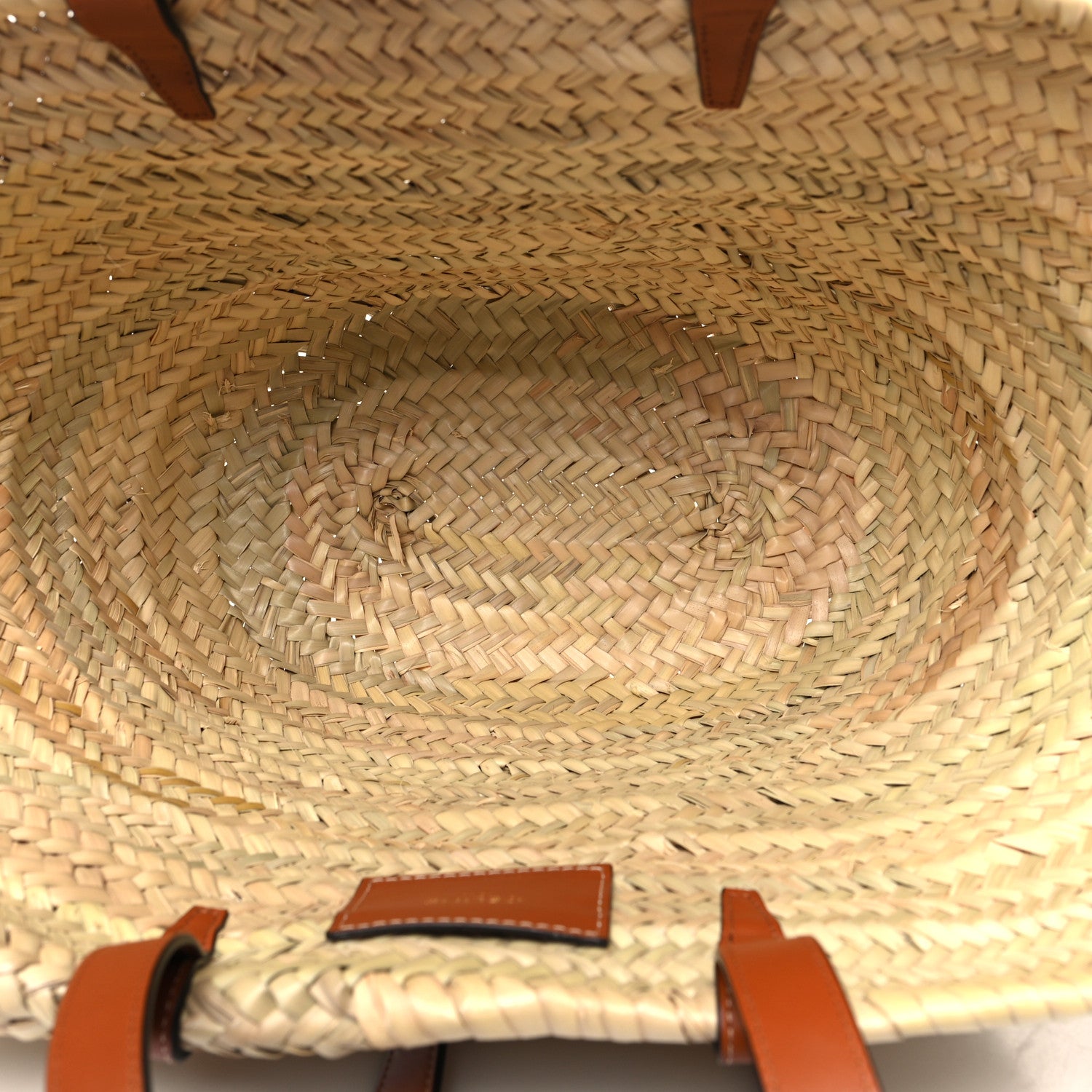 Celine Raffia Calfskin Triomphe Medium Panier Tan 5 of 9