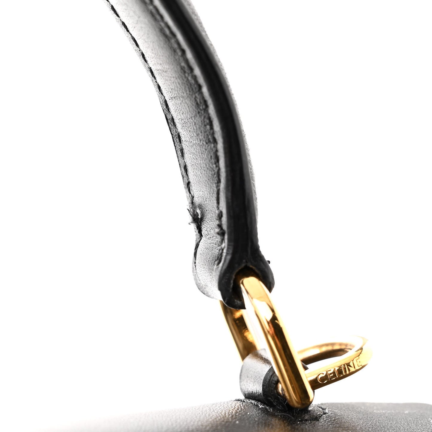 Satinated Calfskin Small 16 Top Handle Bag Black