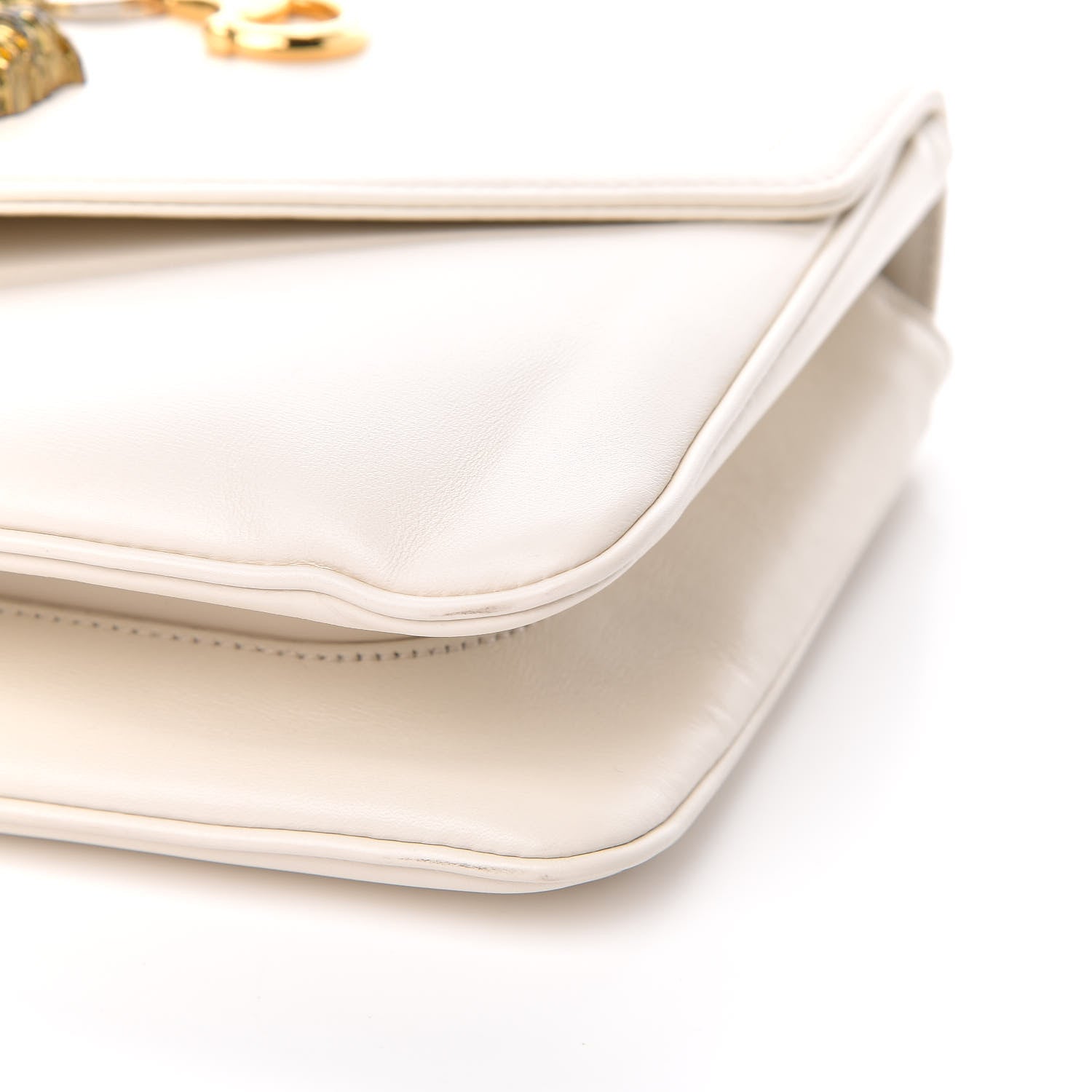 Gucci Vitello Palmellato Lux Crystal Medium Rajah Shoulder Bag Mystic White Multicolor 9 of 10