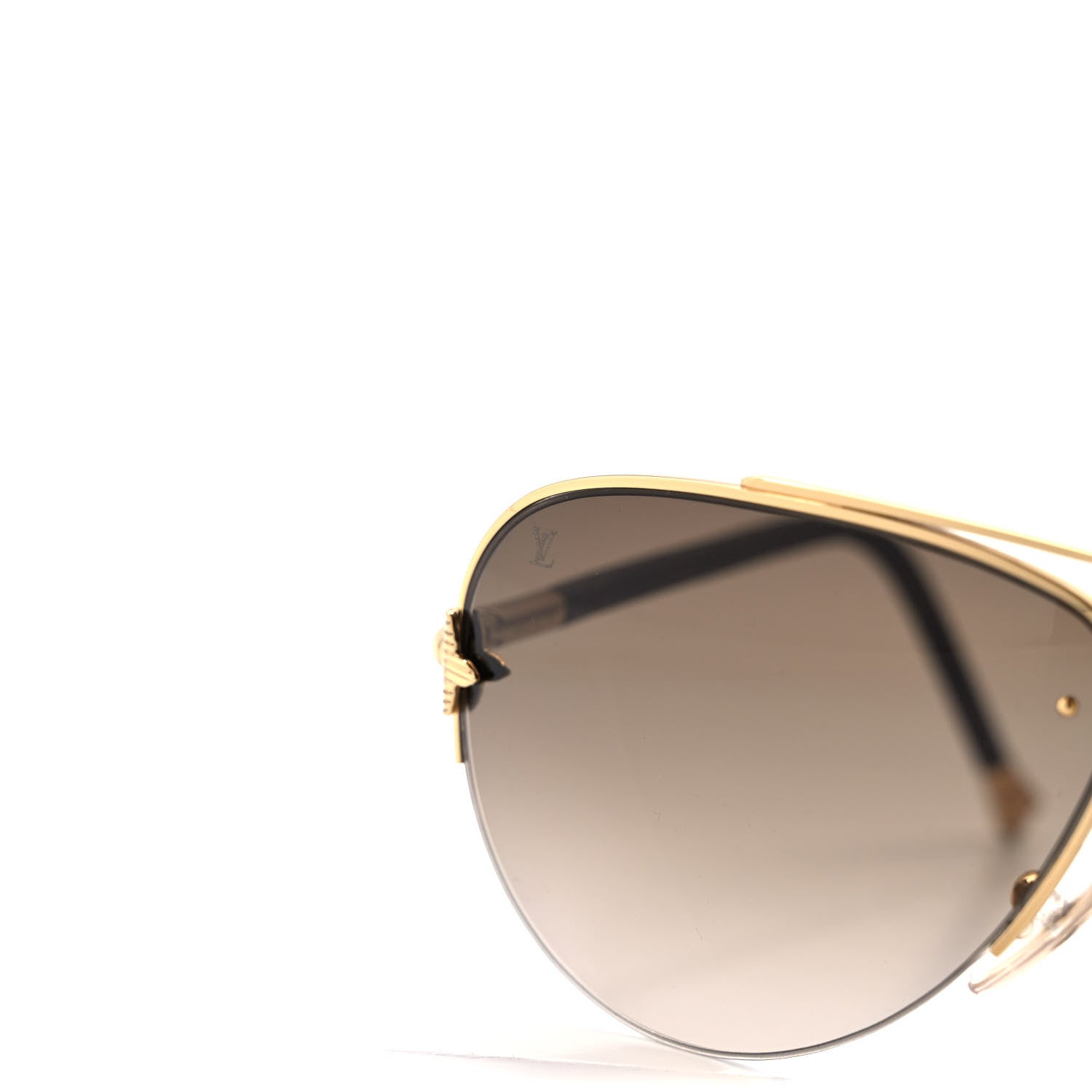Louis Vuitton Monogram Petite Viola Pilote Aviator Sunglasses Z0571U Brown 5 of 8