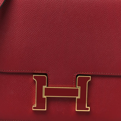 Hermes Epsom Enamel Constance 18 Rouge Grenat 9 of 11