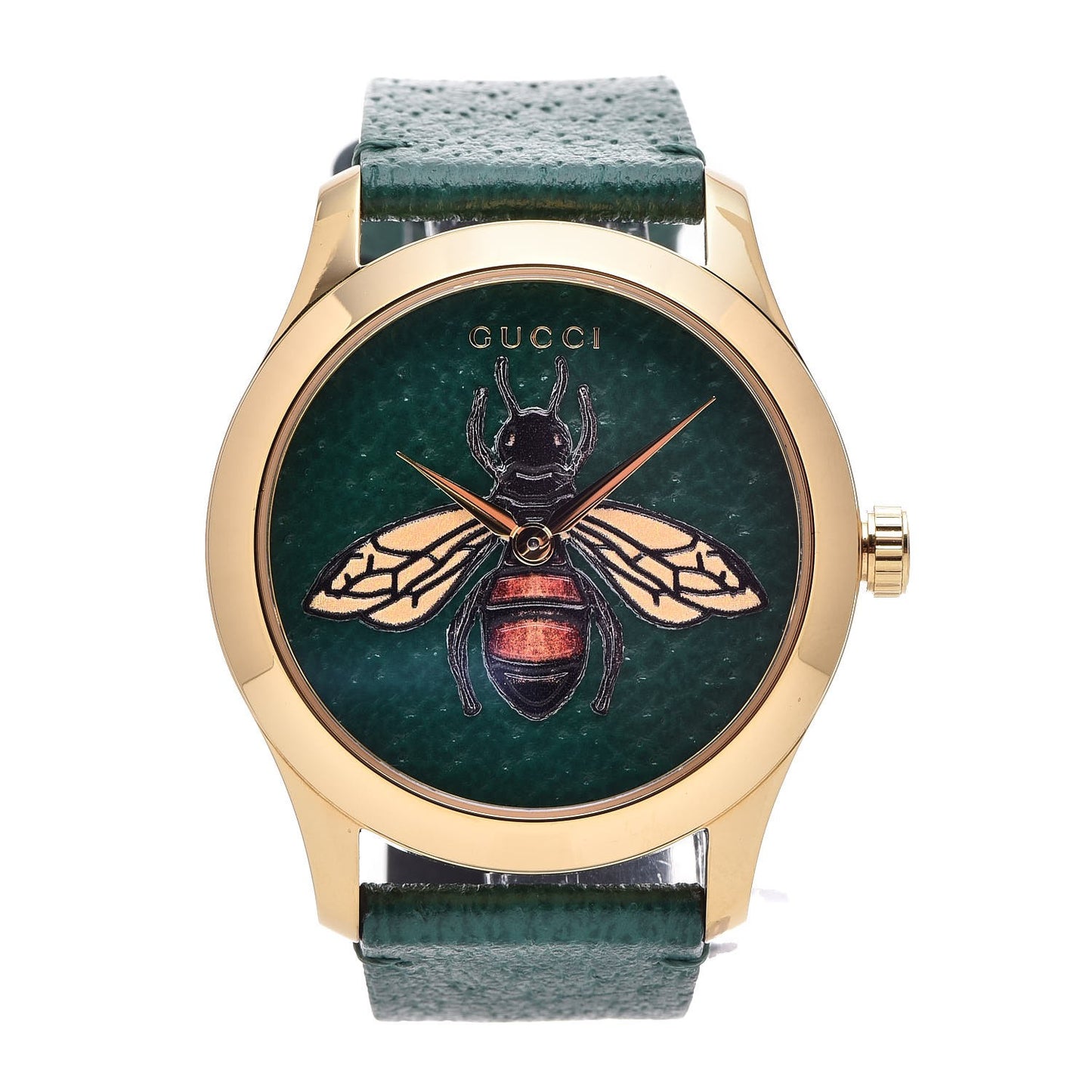 Stainless Steel Calfskin 38mm G-Timeless Bee Quartz Watch Green