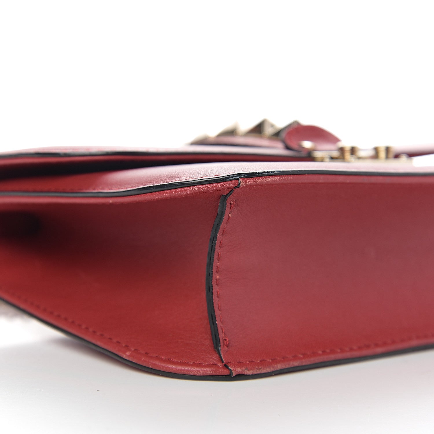 Valentino Garavani Vitello Medium Glam Lock Rockstud Flap Red 6 of 9