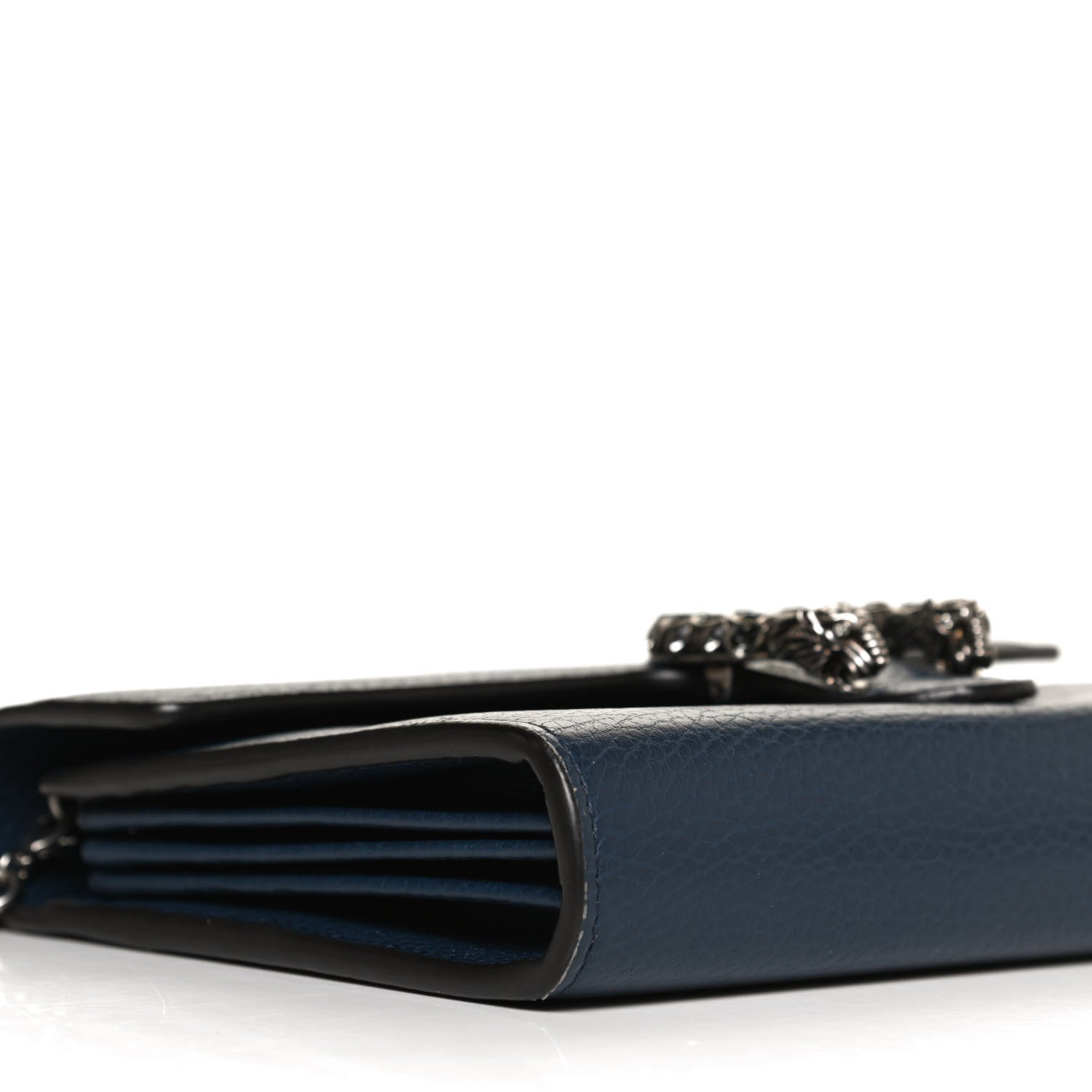 Gucci Dollar Calfskin Crystal Mini Dionysus Chain Wallet Blue Agata Black Diamond 9 of 10