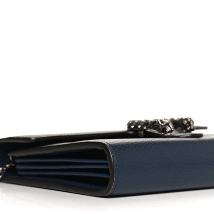 Gucci Dollar Calfskin Crystal Mini Dionysus Chain Wallet Blue Agata Black Diamond 9 of 10