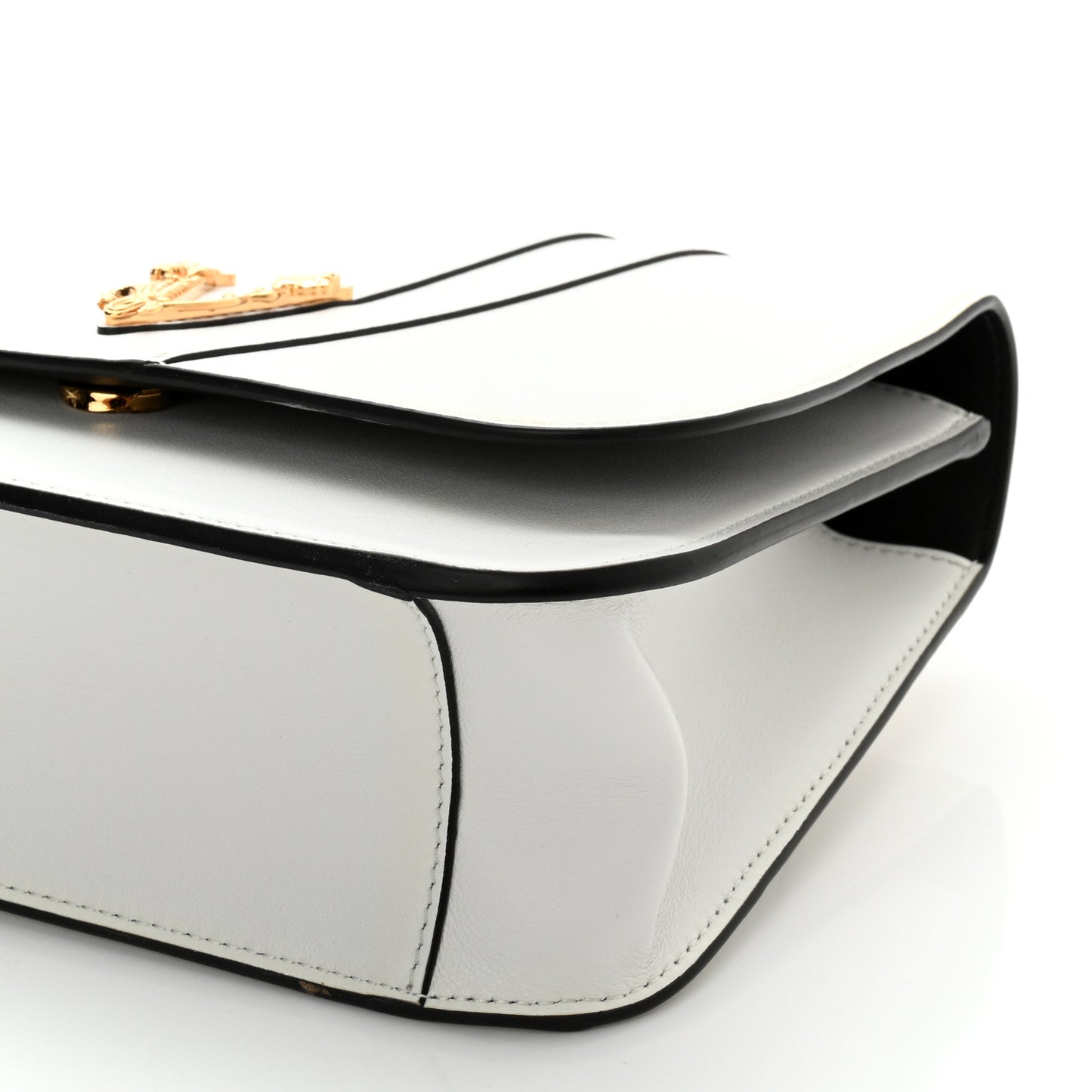 Vitello Barocco Virtus Top Handle Shoulder Bag White