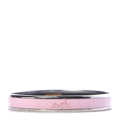 Hermes Enamel Printed Caleche Narrow Bracelet 65 Rose Dragee 1 of 6