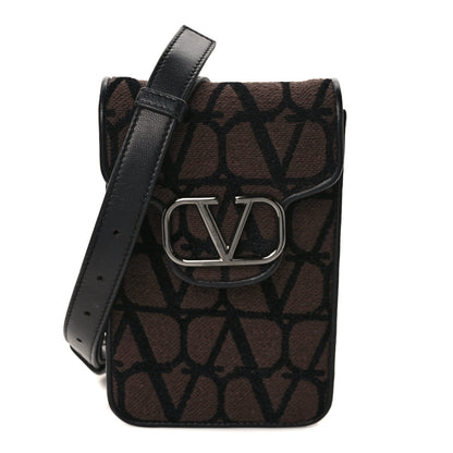 Valentino Garavani Toile Iconographe Vlogo Mini Loco Crossbody Bag Fondant Black 1 of 8
