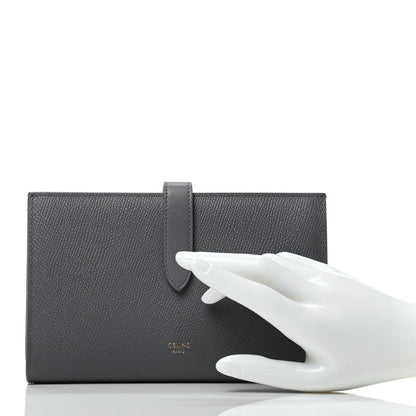 Celine Grained Calfskin Large Multifunction Strap Wallet Medium Grey 2 of 6