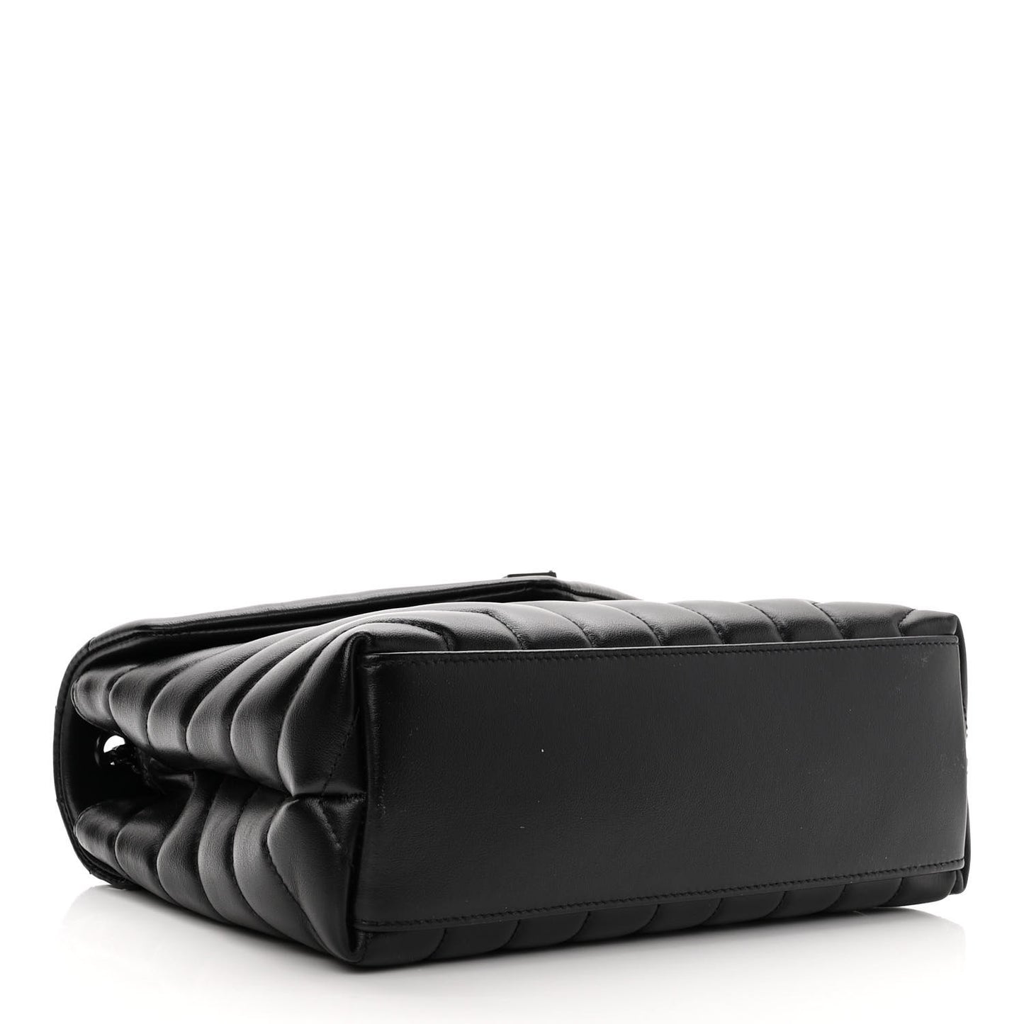 Calfskin Y Quilted Monogram Monochrome Small Loulou Chain Satchel Black