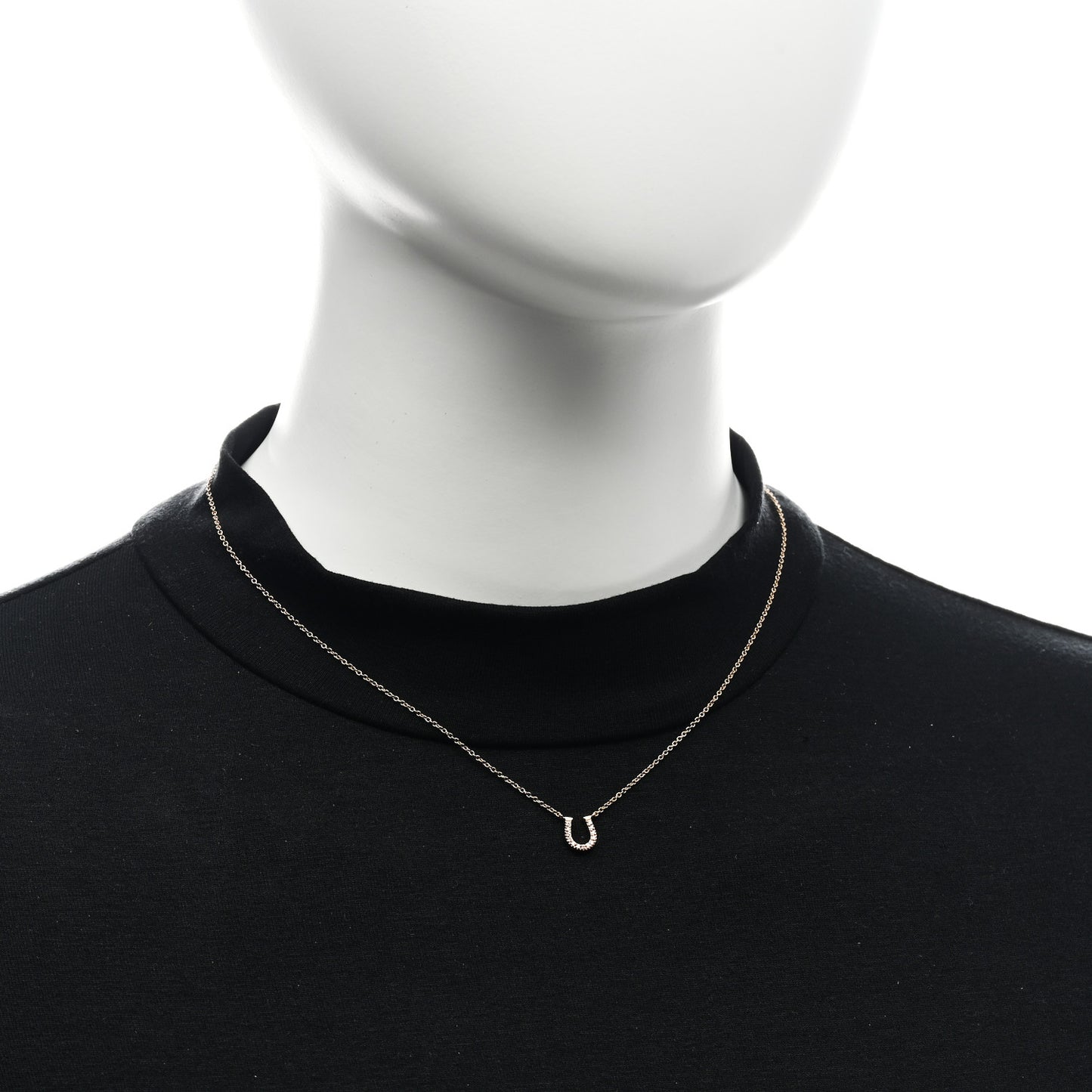 18K Rose Gold Diamond Mini Metro Horseshoe Pendant Necklace