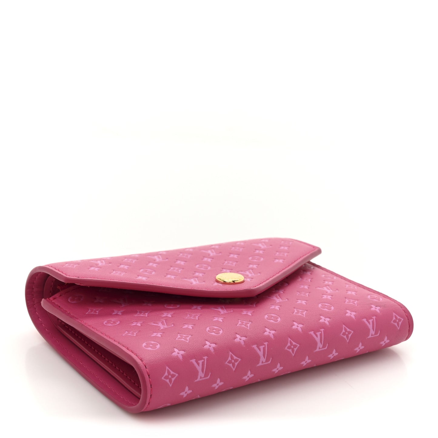 Calfskin Nanogram Embossed Victorine Wallet Rose
