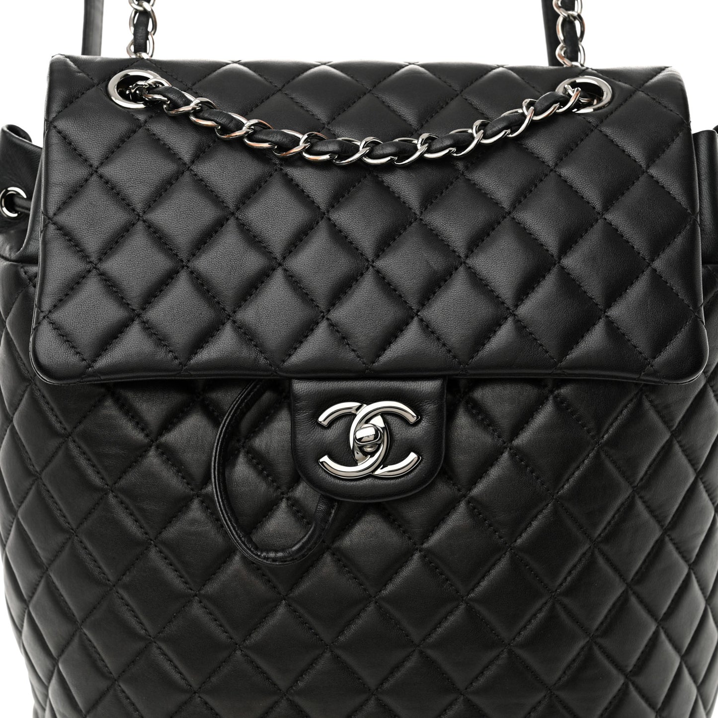 Lambskin Quilted Large Urban Spirit Backpack Black