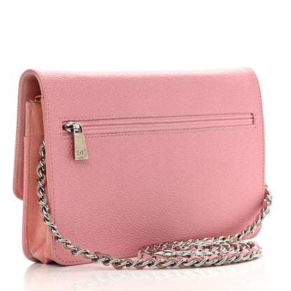 Chanel Caviar Timeless CC Wallet on Chain WOC Pink 3 of 19