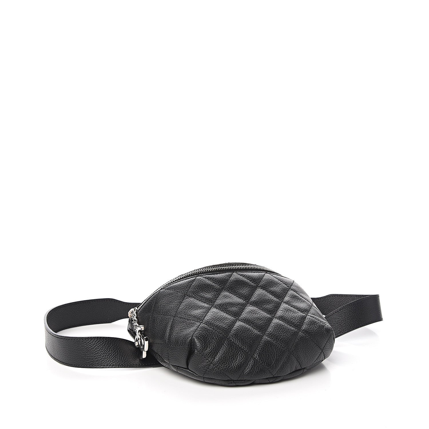 Chanel Grained Calfskin Quilted Waist Belt Bag Black 3 of 9