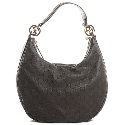 Gucci Guccissima Medium GG Twins Hobo Olive Green 1 of 7