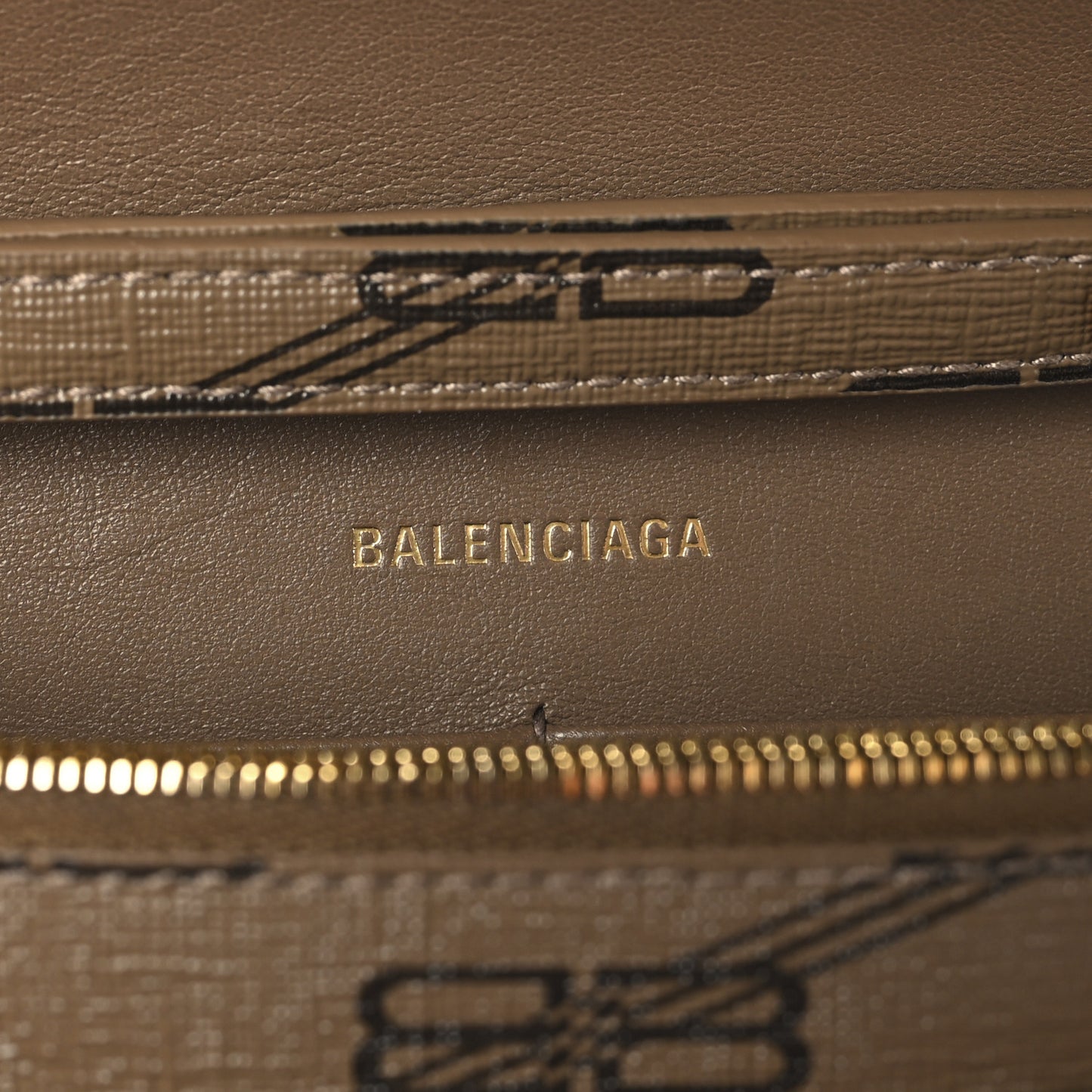 Coated Canvas BB Monogram Hourglass Chain Bag Beige Brown