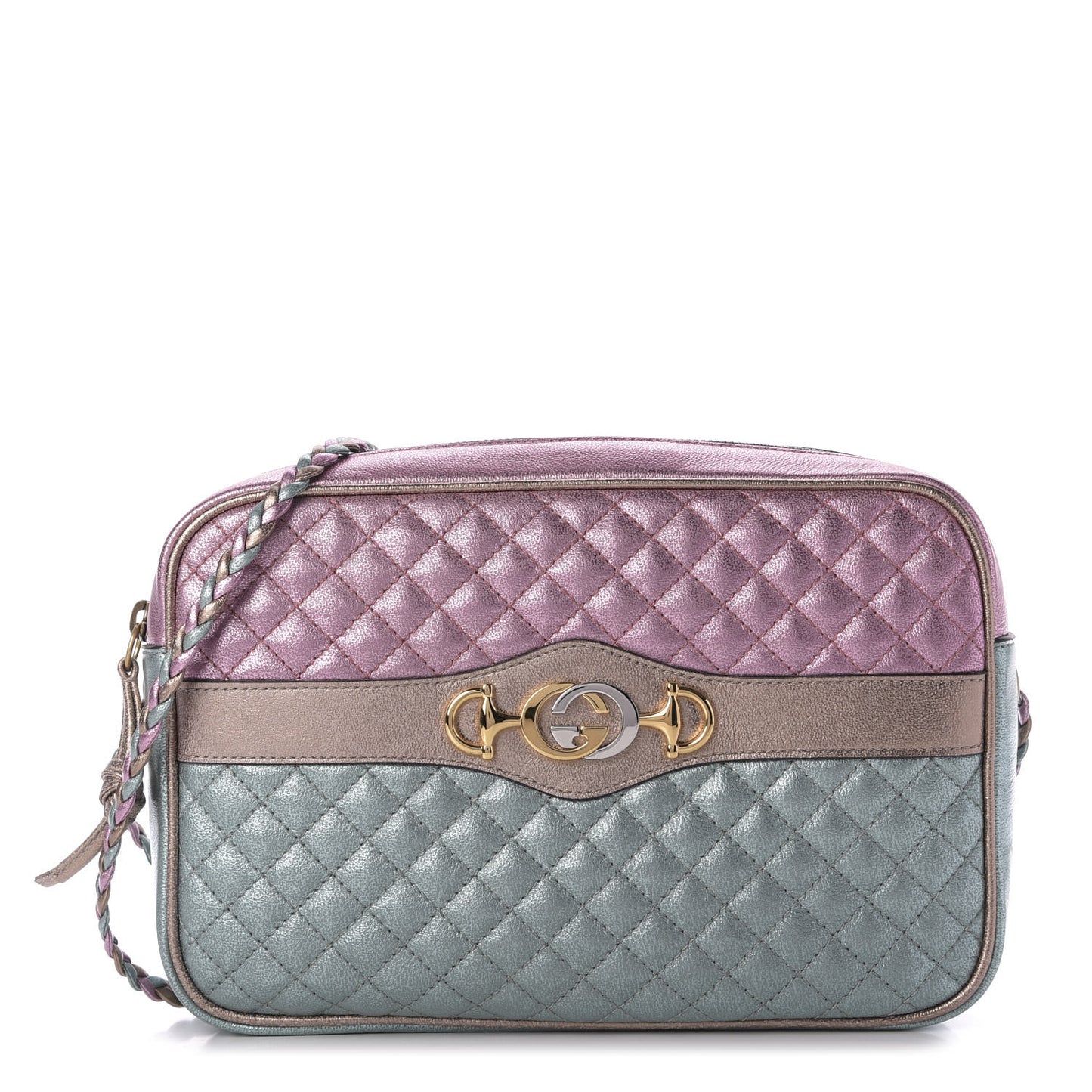 Laminated Nappa Trapuntata Small Zumi Shoulder Bag Rosa Lago Rame