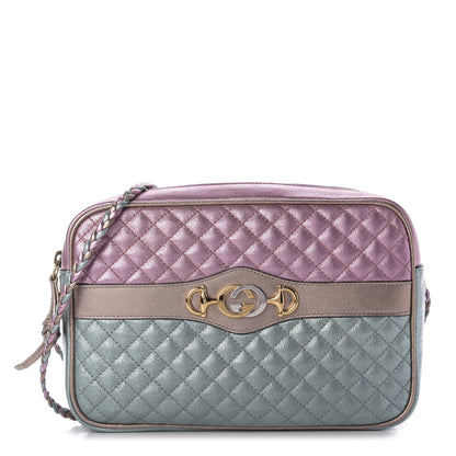 Gucci Laminated Nappa Trapuntata Small Zumi Shoulder Bag Rosa Lago Rame 1 of 9