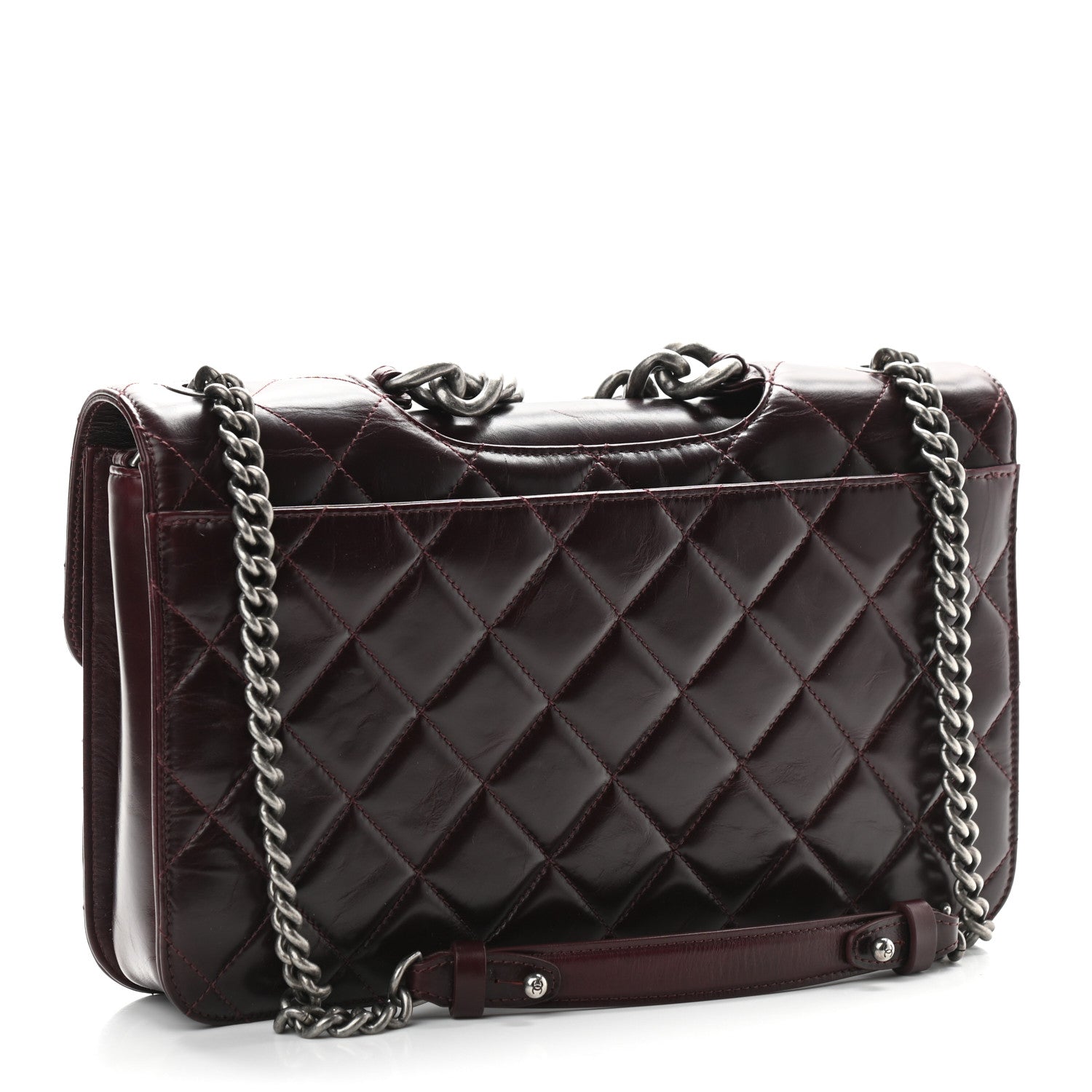 Chanel Calfskin Quilted Large Perfect Edge Flap Burgundy 2 of 12