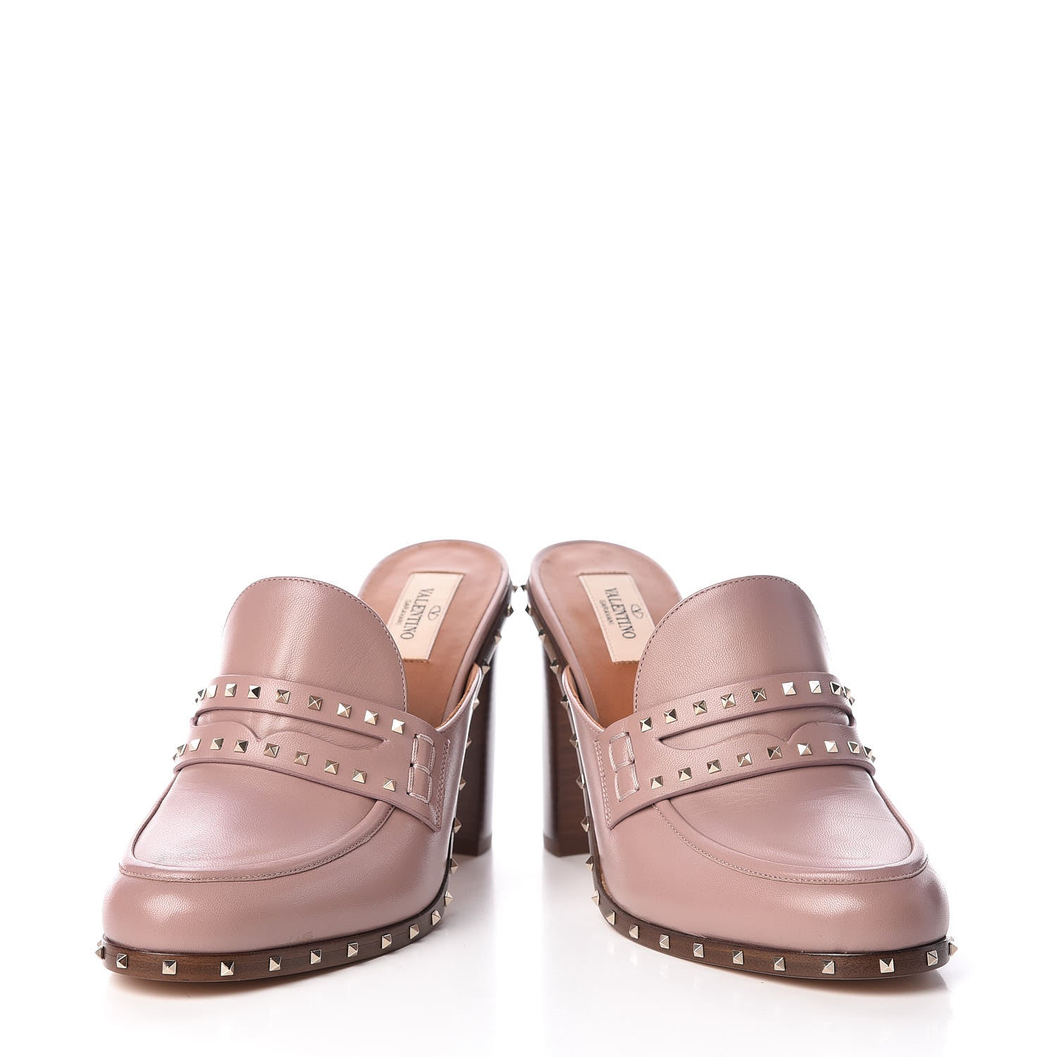 Valentino Garavani Nappa Soul Rockstud High Heel Mules 39 Lipstick 6 of 10