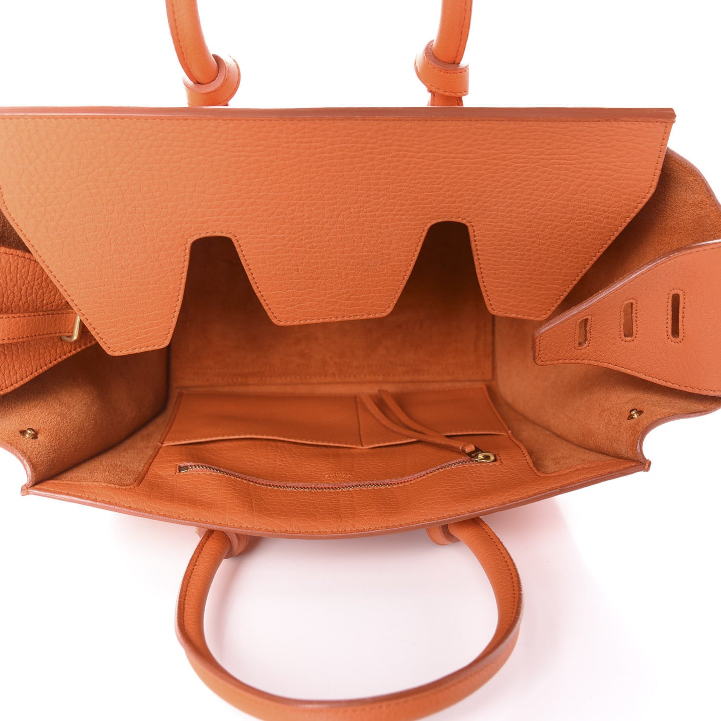 Crisped Calfskin Mini Tie Knot Tote Burnt Orange