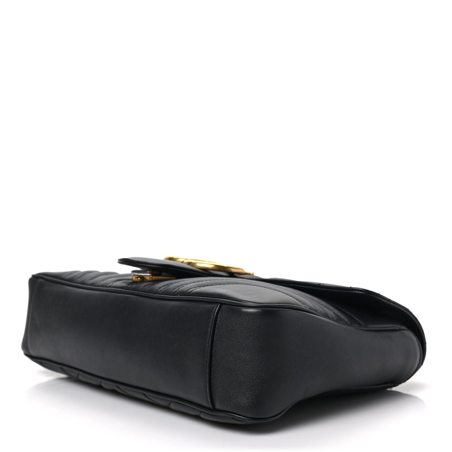Calfskin Matelasse Medium GG Marmont Shoulder Bag Black