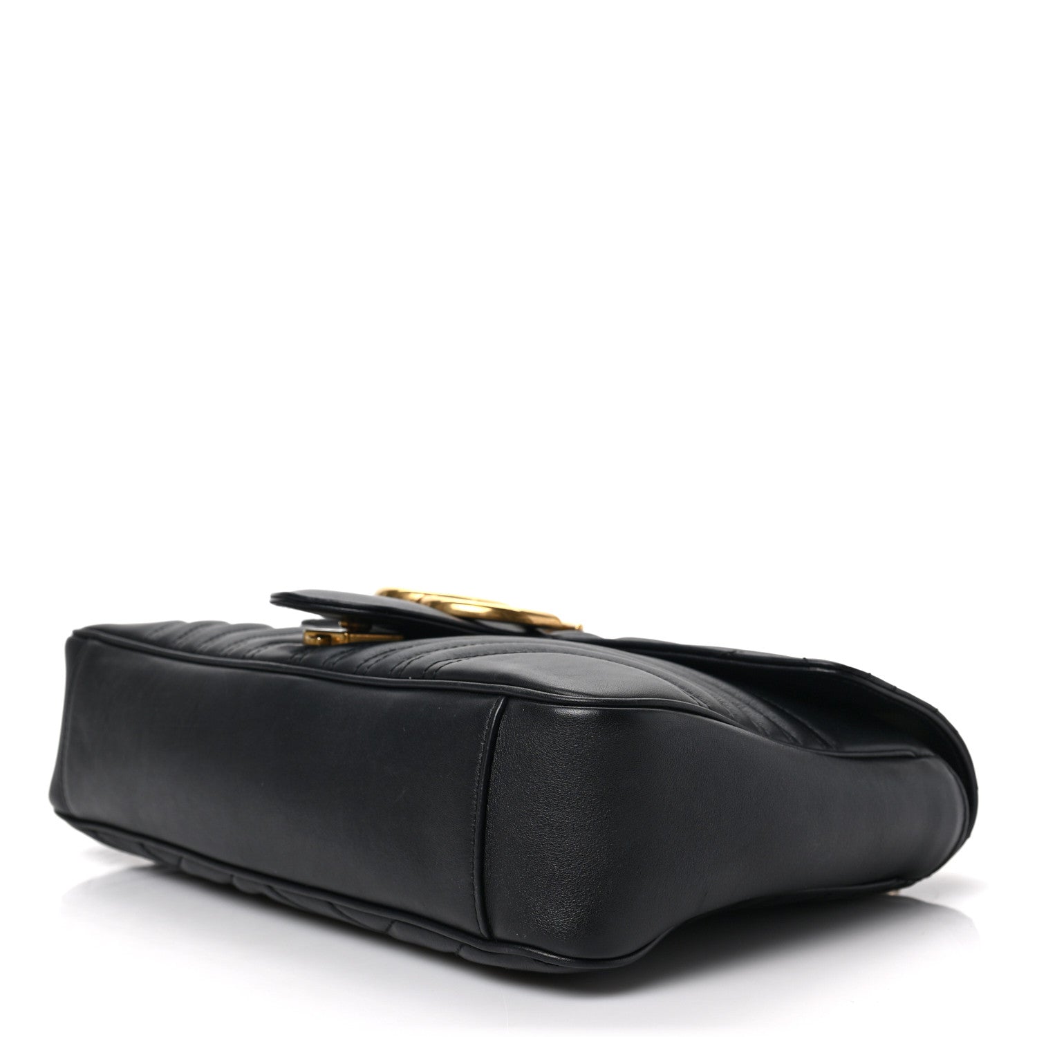 Gucci Calfskin Matelasse Medium GG Marmont Shoulder Bag Black 9 of 9
