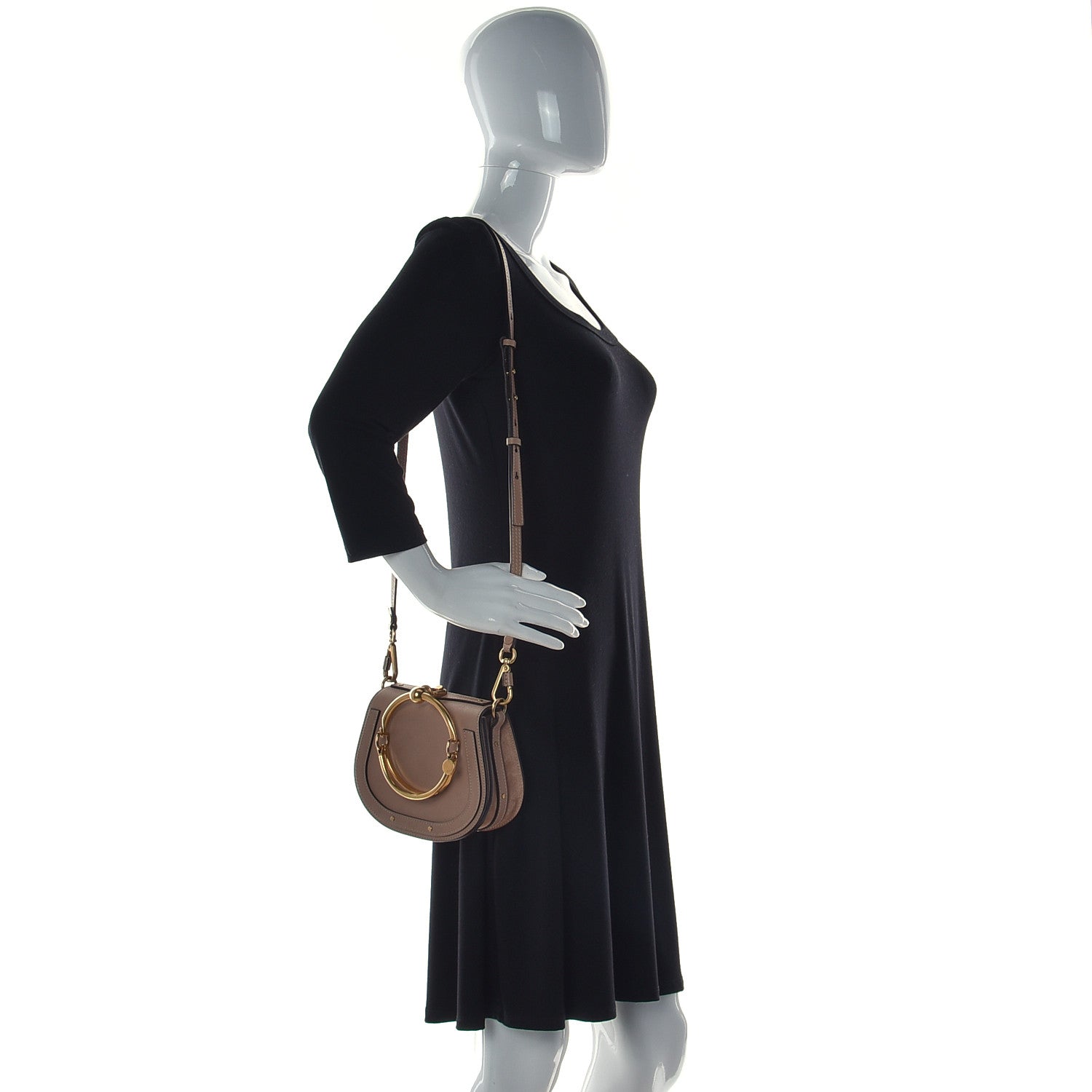 Chloe Calfskin Suede Small Nile Bracelet Bag Biscotti Beige 2 of 10