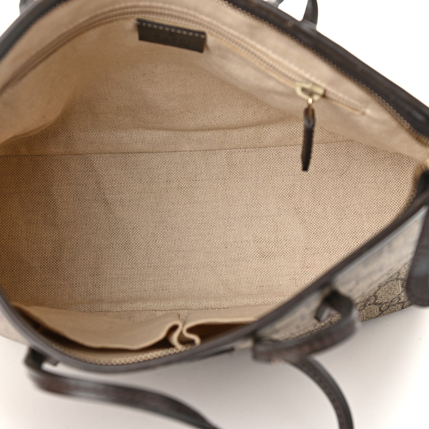 Gucci GG Supreme Monogram Small Zippered Tote Dark Brown 4 of 11