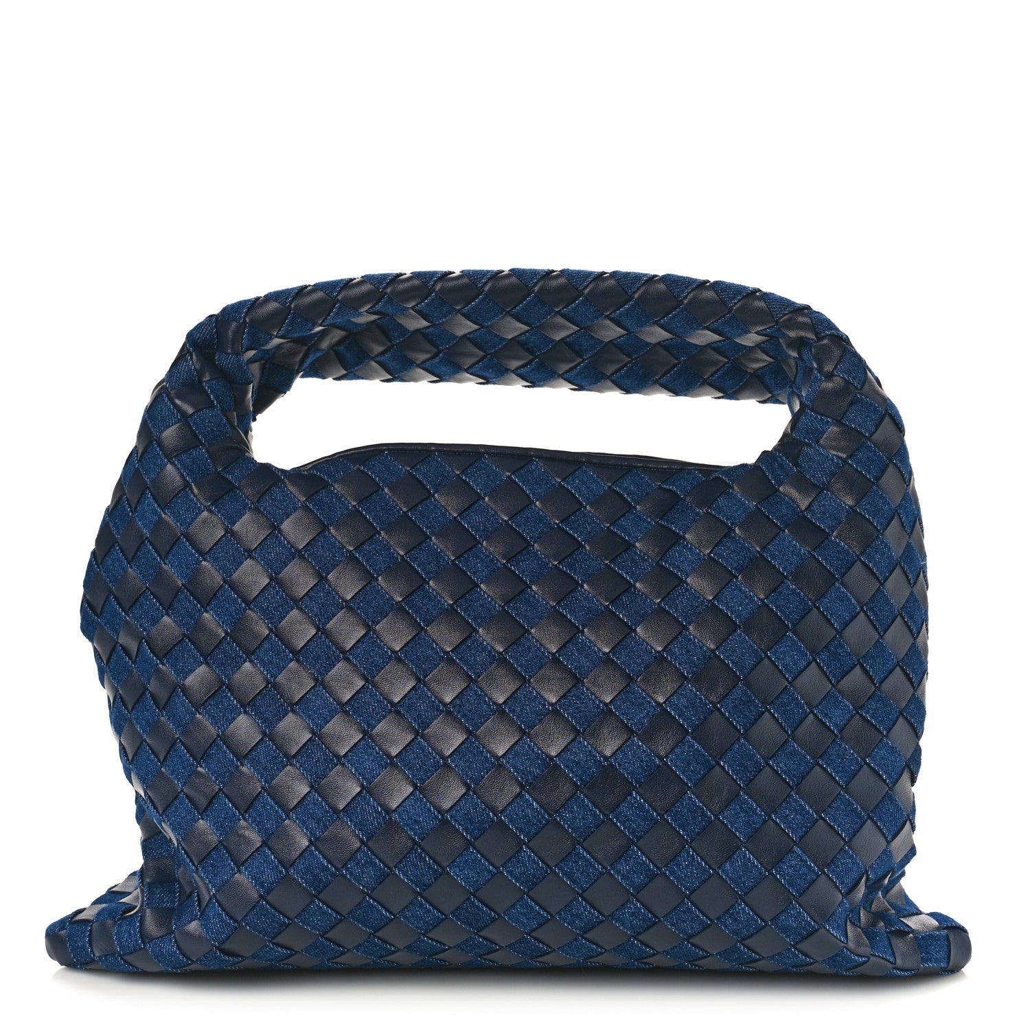 Bottega Veneta Denim Calfskin Intrecciato Small Hop Abyss Indigo