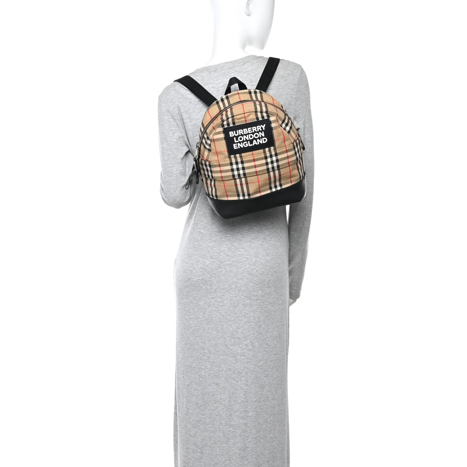 Burberry House Check Canvas Calfskin Small Nico Backpack Archive