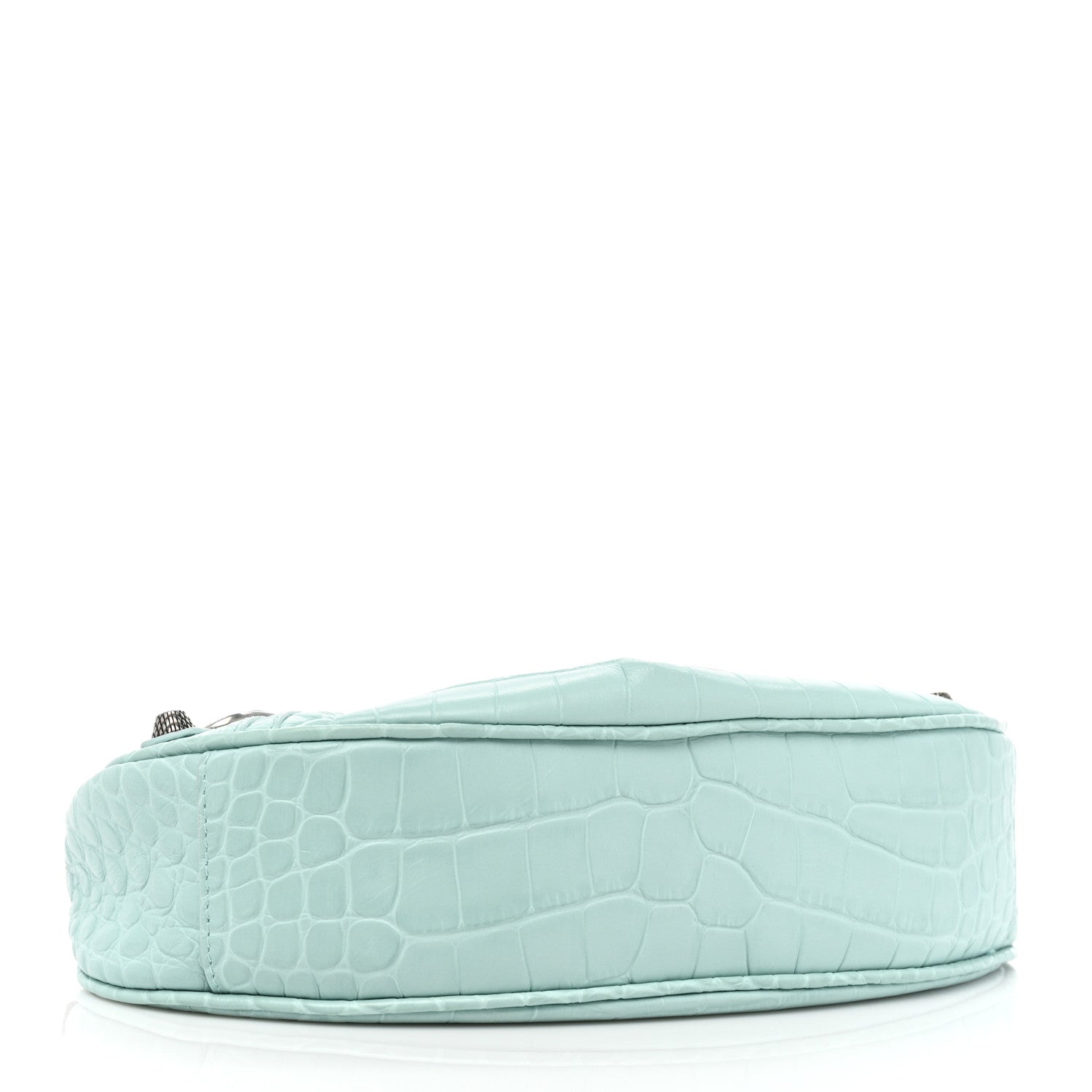 Balenciaga Extra Supple Calfskin Crocodile Embossed Le Cagole Shoulder Bag XS Green Acqua 4 of 9