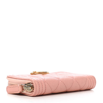 Chanel Caviar Quilted Boy Zip Around Coin Purse Wallet Light Pink 4 of 13