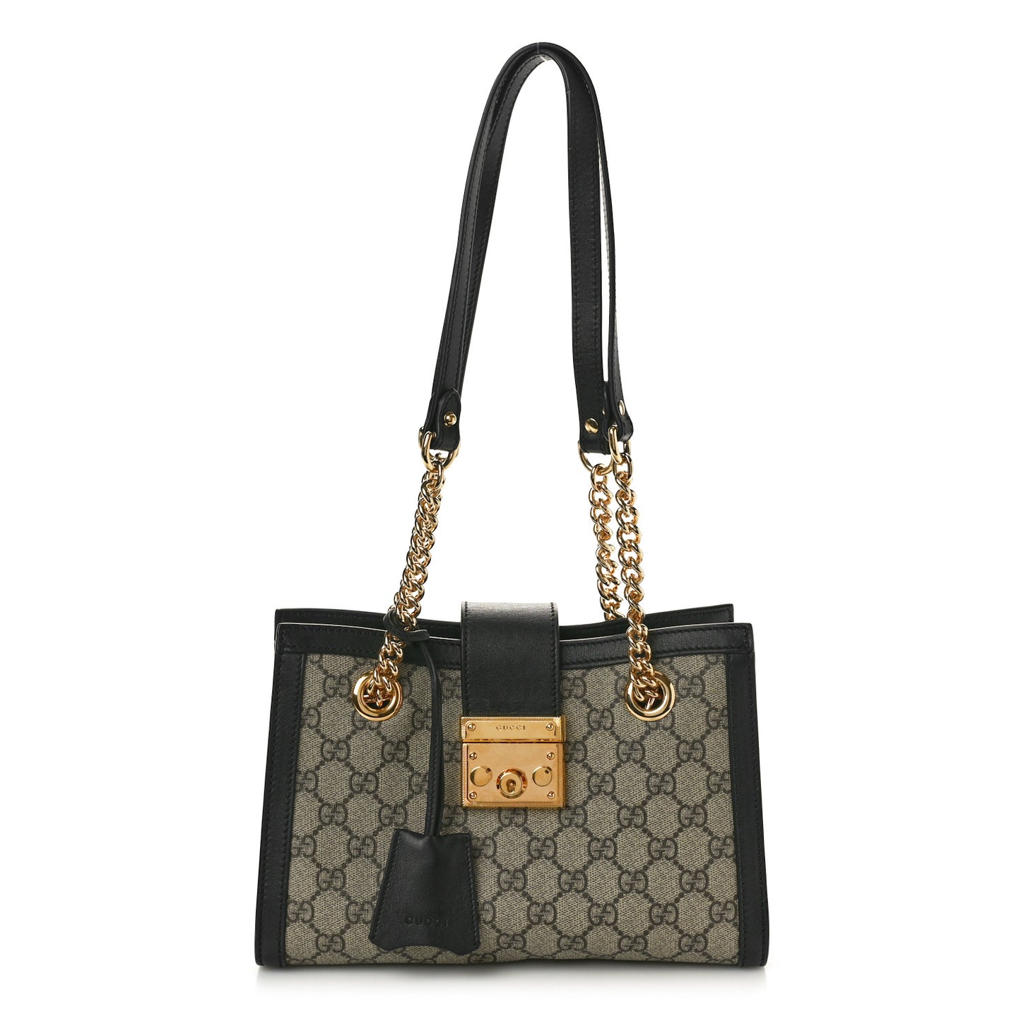 GG Supreme Monogram Small Padlock Tote Black
