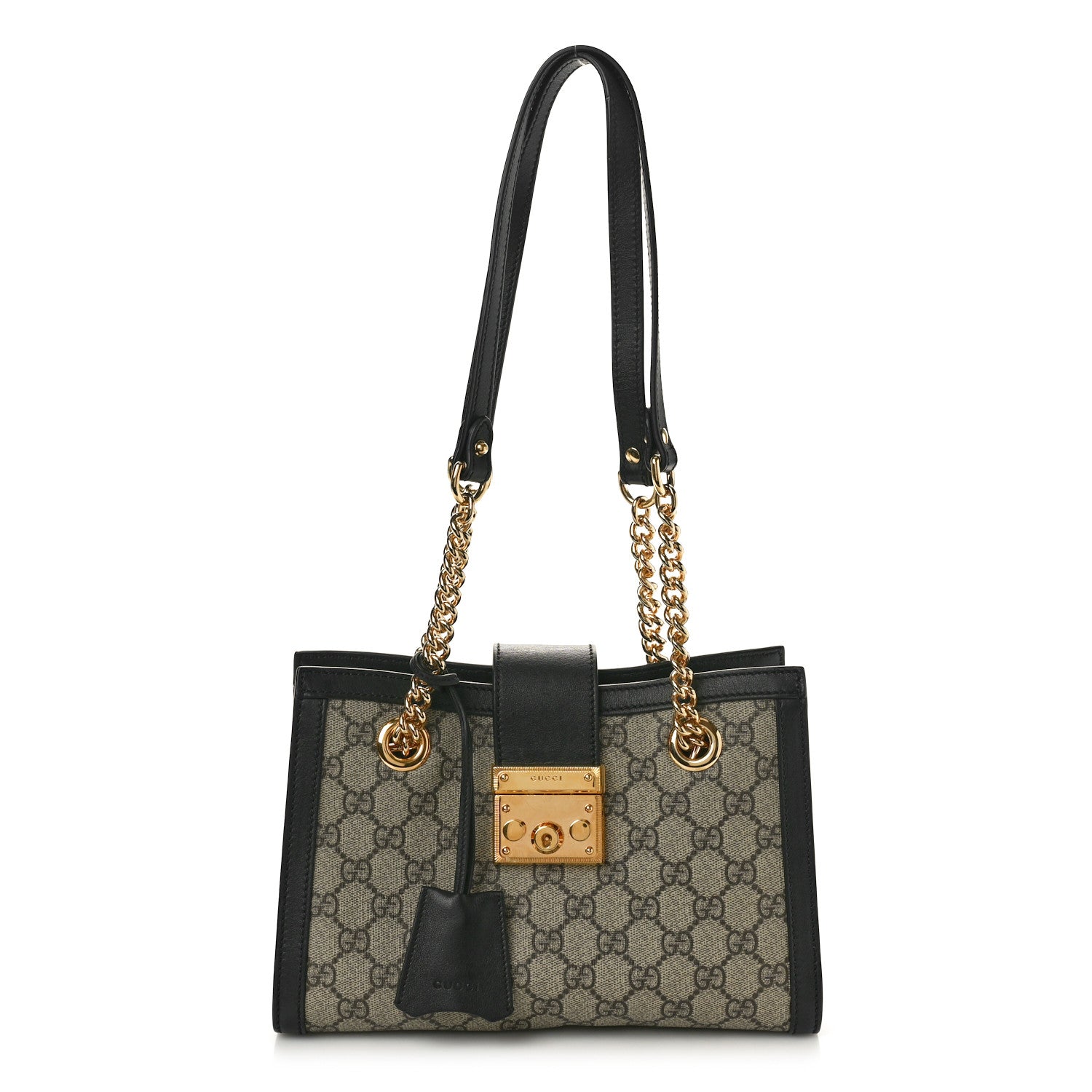Gucci GG Supreme Monogram Small Padlock Tote Black 1 of 10
