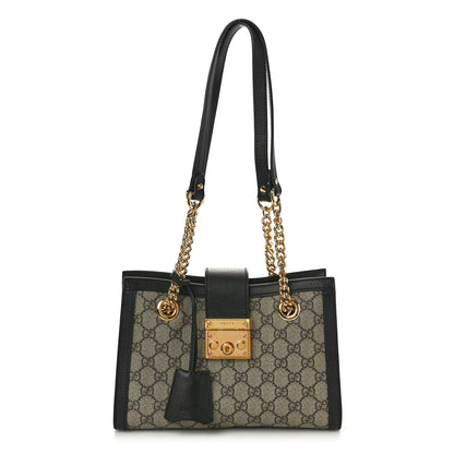 Gucci GG Supreme Monogram Small Padlock Tote Black 1 of 10