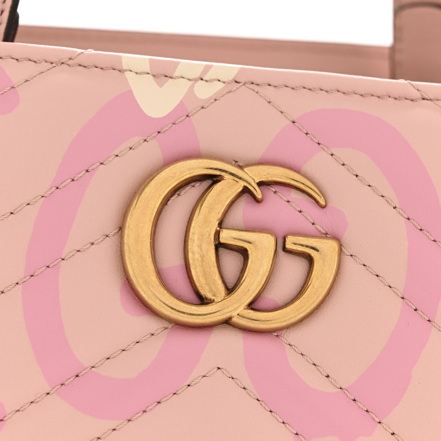 Calfskin Matelasse GucciGhost Small GG Marmont Tote Perfect Pink Rosa Ivory