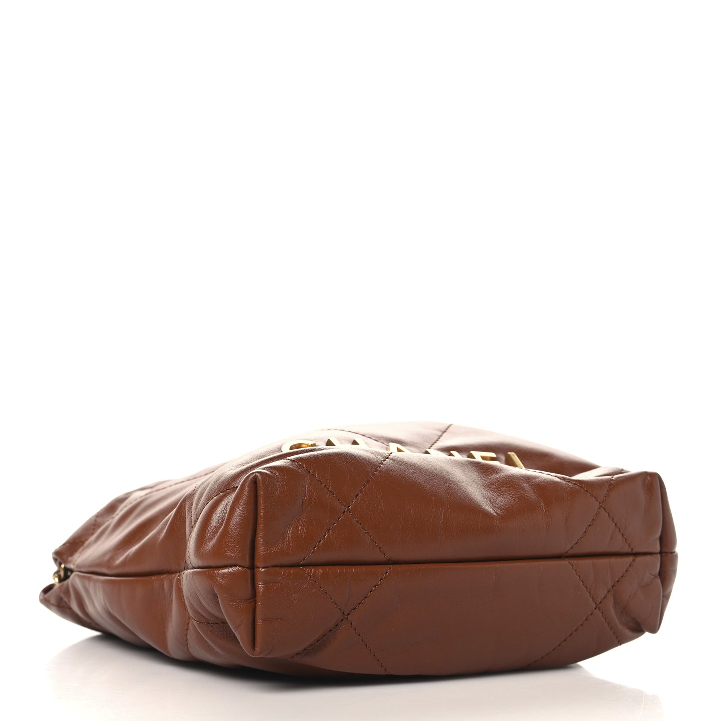 Shiny Calfskin Quilted Mini Chanel 22 Light Brown