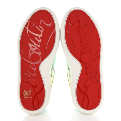 Christian Louboutin Metallic Calfskin Flat Sneakers 36.5 White Multicolor 5 of 9